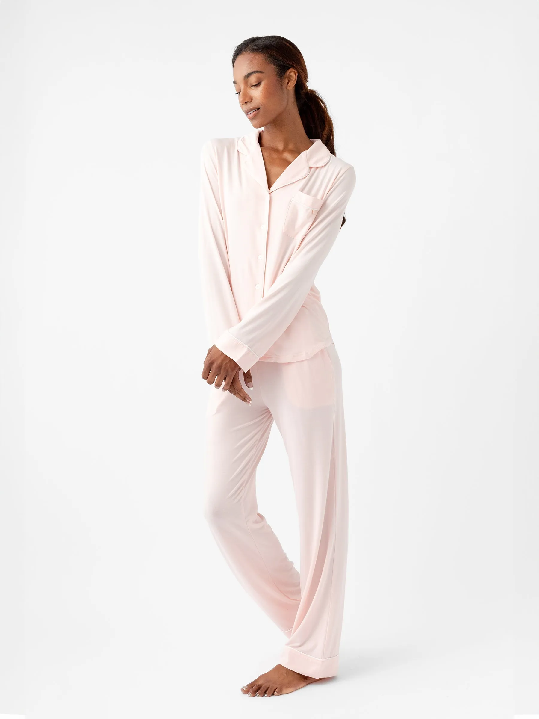 Women's Bamboo Stretch-Knit Long Sleeve Pajama Set TALL