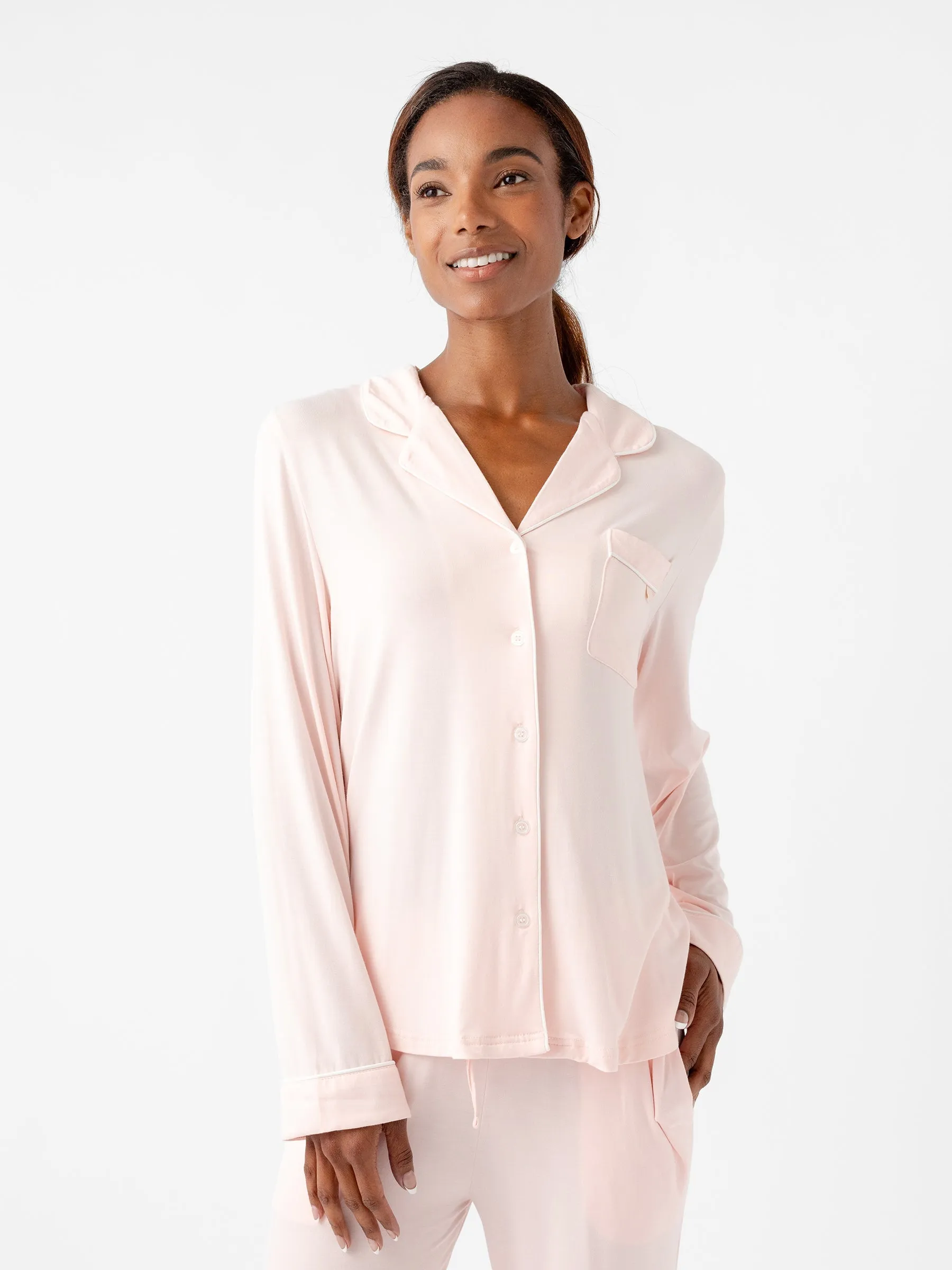 Women's Bamboo Stretch-Knit Long Sleeve Pajama Set TALL