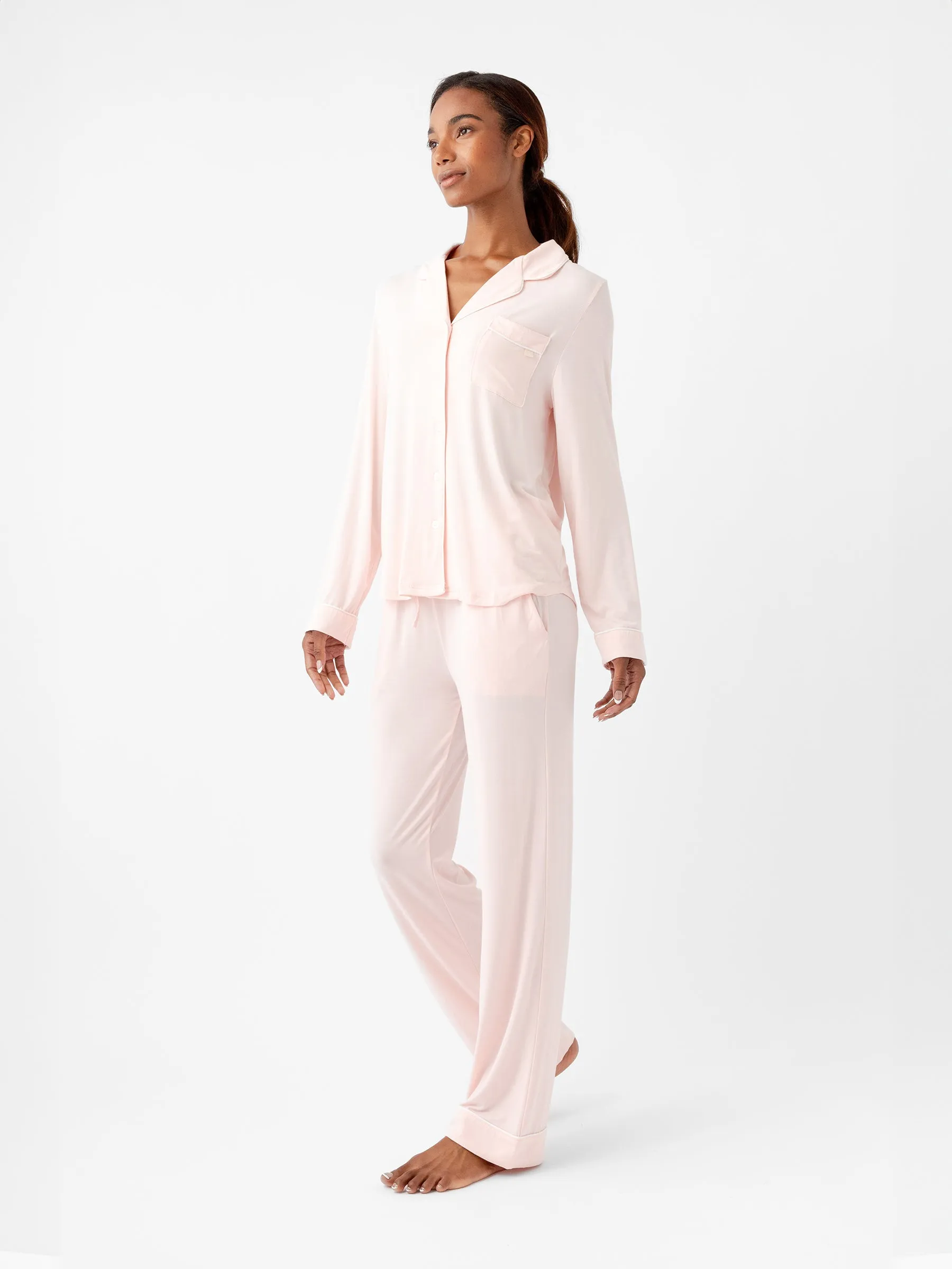 Women's Bamboo Stretch-Knit Long Sleeve Pajama Set TALL